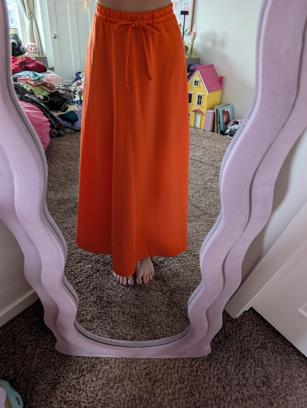 Forever Young Vintage Y2K Orange Maxi Skirt